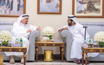 حميد بن راشد يحضر مأدبة غداء أقامها طحنون بن محمد تكريماً لسموه